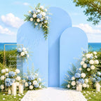 Baby Blue Arch Cover 7.2ft 6.6ft 6ft Spandex Arch Backdrop Cover Set of 3 Blue Arch Covers Stretchy Backdrop Bridal Baby Shower Boy Birthday Party Wedding Balloon Arch Backdrop Stand Cover - Image 5