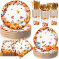 210 Pcs Fall Paper Plates Napkin Thanksgiving Party Supplies for 30 Guests by Honeydak
