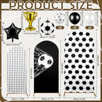 Foilswirl Spandex Arch Backdrop Cover 34 Pcs Soccer Birthday Background Decorations 4ft 5ft 6ft Soccer Arch Backdrop Covers Black White Balloons for Sport Game Football Birthday Party Decor - Image 3