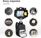 Hap Tim Diaper Bag Backpack,Large Capacity Travel Back Pack Maternity Baby Nappy Changing Bags, Double Compartments with Stroller Straps,Waterproof,Black (US7340-DG) - Image 3