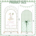 Remagr 2 Pcs One Silly Goose Baby Shower Gingham Arch Backdrop Covers - Image 2