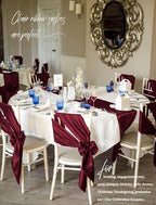fani 60 PCS Satin Chair Sashes, 7x78 Inch, Burgundy - Image 5