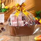 Wonderjune Empty Baskets for Gift Leather Thanksgiving Gift Bags, Brown - Image 6