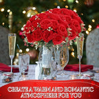 Geosar 16 Bundles Artificial Peonies Flowers,Bright Red - Image 5