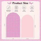 Tegeme 2 Set Gingham Arch Backdrop Cover 7.2ft 6.6ft Arch Cover, Rose Pink - Image 2