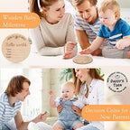 Baby Gift Set for Newborn - 11PCS Baby Shower Gifts Basket with Baby Blanket Baby Rattle, Wooden Keepsake Milestone Elephant Toy Decision Coin & Baby Bibs Socks Essentials for Baby Girls Boys - Image 5