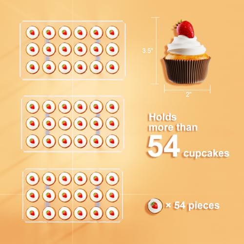 Bakzon 3 Pieces Cupcake Stand Holder, Clear Acrylic Dessert Table Display Set with Iron Support Legs for Birthday Candy Bar Décor Weddings, Parties Events - Image 6