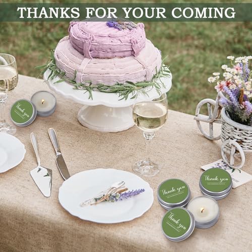 MTLEE 50 Pcs Green Wedding Thank You Candles Gifts for Guests Baby Shower - Image 4