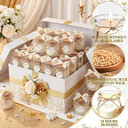 MTLEE 20 Sets Wedding Candle for Guest Beige Glass Jars Bridal Shower Favor - Image 3