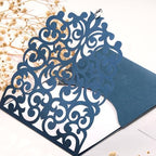 50pcs Wedding Invitation Kit, Navy Blue Laser Cut Invitations with Cards - Image 6