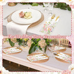 Potchen 100 Pcs Linen Feel Napkins Disposable, Wildflower - Image 6