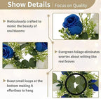 NUPTIO Small Wreath for Table Centerpieces, 9.05 Inch, Royal Blue & White - Image 5