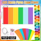TaoBary Colorful Party Decorations 600 Large Paper Chain, Rainbow, Large Size - Image 4