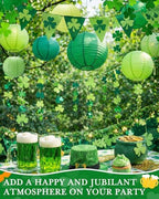 Treela 48 Pcs Paper Lanterns Party Decorations Round, Green Series - Image 4