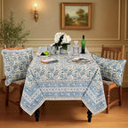 Ridhi Asparagus Green Hand Block Print Cotton Tablecloth 190 x 72 Inch - Image 2