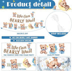405 Pcs Blue Bear Baby Shower Decorations for Boy, Serves 50 - Image 5