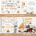 Hombae S’Mores Baby Shower Decorations, 140 Pcs Camping Baby Shower Party Supplies with Backdrop, Balloon Garland, Cake Topper, Sash for Camping Theme Party Decorations - Image 4
