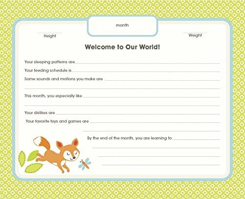 Carter's BA3-11185 Woodland Animals Gender Neutral First Year Baby Calendar with Stickers, 11'' L x 18'' H - Image 5
