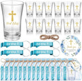 Funnymoom 50 Sets Baptism Favors, God Bless Shot Glasses with Keychains by Funnymoom