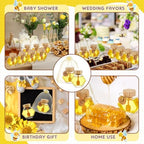 Pickmesh 12 Pcs Hexagonal Glass Honey Jars with Spoon, 3.38 oz Honey Dispenser with Wooden Spoon Bee Charm Thank You Card Organza Bag Mini glass Jars for Baby Shower Wedding Party Favor Decorations - Image 6