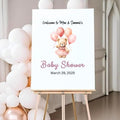 Baby Shower, Sprinkle, Gender Reveal, Bear in Pink Dress with Balloons Guest Sign-in Board, Custom Signature Book Alternative, Custom Keepsake Party Decor. Premium Acrylic Sign, Made in USA. by MIRRORMANIA