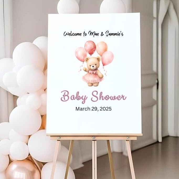 Baby Shower, Sprinkle, Gender Reveal, Baby Giraffe on Moon Guest Sign-in Board, Custom Signature Book Alternative, Personalized Keepsake Party Decor. Premium Acrylic Sign, Made in CT, USA. - Image 5