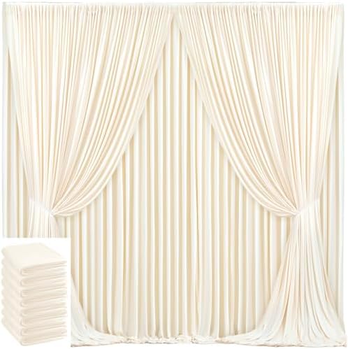 40x10ft Champagne Backdrop Curtain for Wedding Parties Wrinkle Free Fabric Champagne Drapes Backdrop Decoration for Baby Shower Birthday Photography Decoration 8 Panels, 5ft x 10ft by Gogoparti