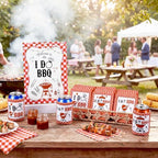 I Do BBQ Party Decorations Set 36 Pcs 12 oz Wedding Can Cooler Sleeves Bulk with Wooden Sign Rustic Red Gingham Theme BBQ Bridal Shower Decorations for Wedding Engagement Bachelorette Party - Image 4