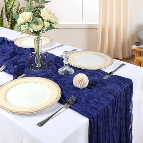 12 Pack 10Ft Royal Blue Cheesecloth Table Runner 23 x 120 Inch - Image 2