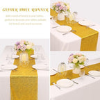 6 Pack Sequin Table Runner 12" x 108" Sparkle Table Runner Sequin Runners for Baby Bridal Shower Wedding Birthday Party Table Decor (Gold) - Image 3