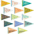 Lucy Darling Petit Milestone Pennants – Baby Monthly Milestone Pennant Flags – Newborn Photo Props & Felt Nursery Decor – Keepsake Banner Set for Baby Photos – Little Kaleidoscope by LucyDarling