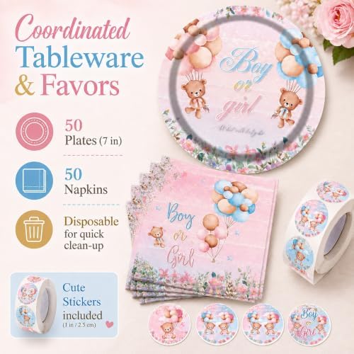 Gender Reveal Party Supplies for 50 Guests - Image 5