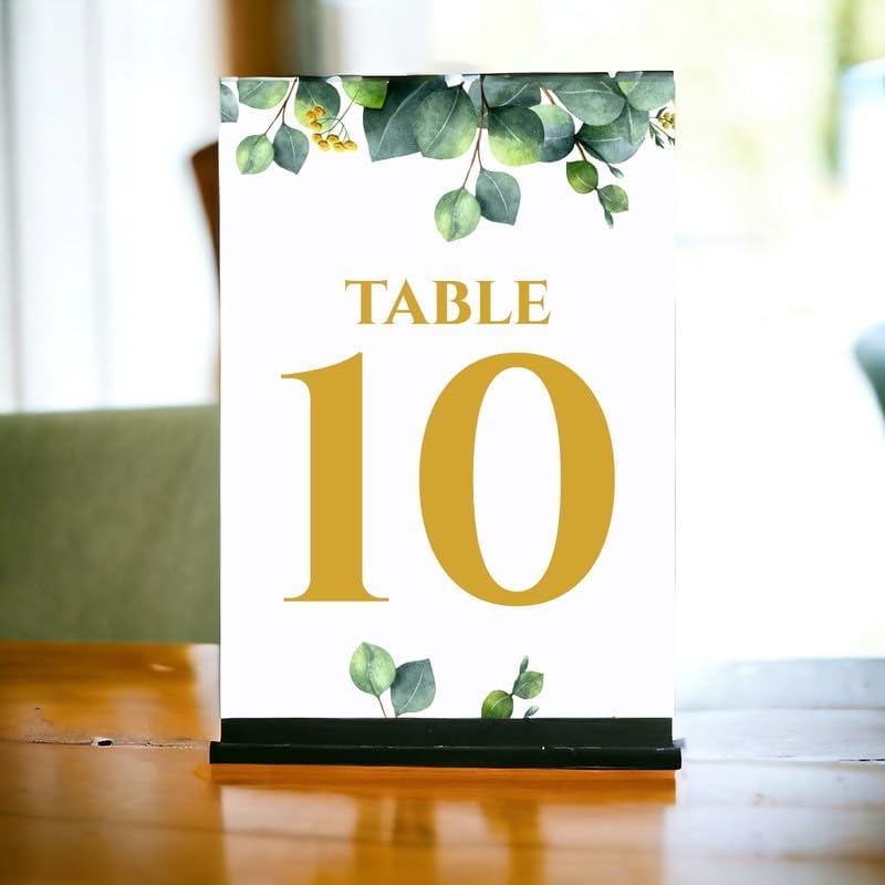 Eucalyptus Design Table Number Cards Double Sided Party Table Numbers for Reception Baby Shower Anniversary Birthday Bridal Party 5x7 100 Pcs - Image 2