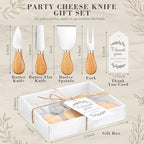 6 Pack Stainless Steel Cheese Knife Set, Baby Shower Game Gifts for Winners, Cheese Knife Gift Set with Thank You Card and Gift Box for Wedding Guests Favors Baby Shower Housewarming Party - Image 2