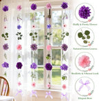 Livole 6Pcs 36Ft Wildflower Garland with Bow Hanging Flower Wall Backdrop - Image 3