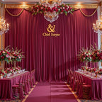 40x10ft Burgundy Backdrop Curtain Panels for Parties - Wrinkle Free Polyester Photo Curtain Backdrop Wedding Back Drop Fabric Drapes for Party Decorations Background for Photography - Image 3