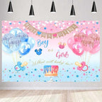 Gender Reveal Boy or Girl Photography Backdrop, 9x6FT by LYLYCTY