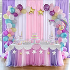 15×10 FT Pink Purple White Backdrop Curtains for Princess Birthday Parties, 6 Panels 2.5×10ft Wrinkle Free Soft Polyester Photo Backdrop Drapes for Girls Themed Party Baby Shower Background - Image 6