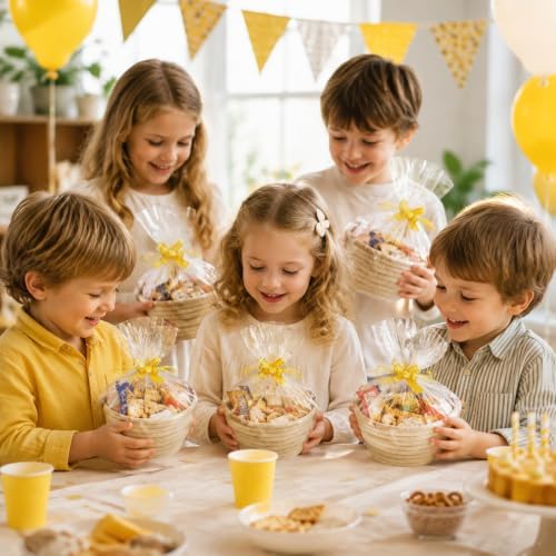 Tatuo 6 Pack Small Woven Basket with Gift Bags and Ribbons Empty Gift Baskets Cotton Rope Storage for Back to School Birthday Nursery Wedding Gifts(9.8 x 7.9 x 3.5 Inches) - Image 6
