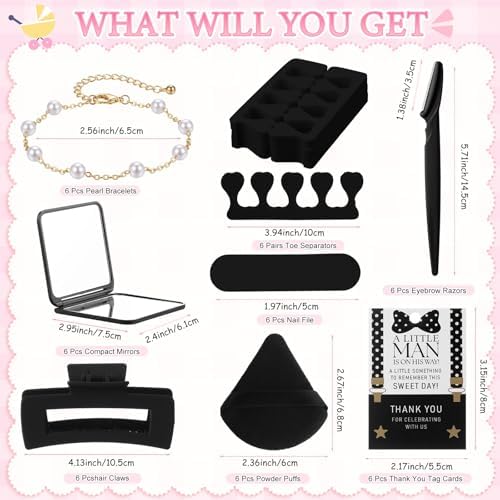 Aliceset 92 Pcs Baby Shower Prizes for Game Party Winners Baby Shower Favors Gifts Includes Hair & Beauty Accessories Jewelry Box with Gift Bag for Gender Revealed Wedding Bridal Party Favors(Black) - Image 3