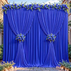 24ftx10ft Wrinkle Free Royal Blue Backdrop Curtain - 10 Feet Photography Backdrop Drapes, Silky Polyester Back Drop Cloth for Wedding Baby Shower Balloon Arch Background by Unknown