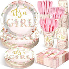 Dandat 350 Pcs Baby Shower Set, Floral, Pink by Dandat