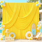 40ft x 10ft Yellow Backdrop Curtains, 8 Panels Yellow Drapes for Backdrop - Image 3