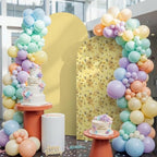 Yellow Summer Arch Backdrop Cover 7.2 ft Modern Bees Honeycomb 2 Sided Wedding Arch Covers Stretchy Backdrop Round Top for Birthday, Party, Baby Shower Decorations - Image 4
