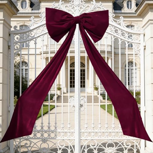 Luxury Giant Velvet Bow Decor Oversized Wall Bow Decorations Bow Decorative for Room Wall Party Birthday Backdrop Baby Shower Decor Front Door Patio Outdoor Wedding Arch by Unknown