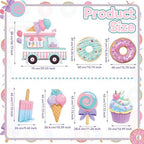 7 Pcs Large Candyland Party Decorations with Stands, Dessert Props - Image 3