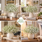 Babys Breath Artificial Flowers, 50 pcs White Flowers Artificial Real Touch Faux Flowers Bouquet Look Real Fake Flowers for Wedding Party Home Garden Tables Centerpieces Office Arrangements Decoration - Image 3