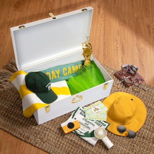 Vixdonos Decorative Box Set of 3 Metal Trunks Chest with Safety Lock Clasp for Treasure Organization and Home Dorm Decor,26.8x16.5x11Inches - Image 5