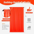 10 x 7 Feet Orange A Backdrop Curtain for Partie, Background Curtains for Photoshoot, Birthday, Wedding, Halloween, Thanksgiving, Christmas Day, New Year Party Decorations 5Ft x 7Ft, 2 Panels - Image 2