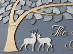 Custom Guest Book Alternative with Leaves to Sign, Wedding Sign in with Deer Under Tree, Rustic Wedding Guest Book, Wedding Sign in Welcome Sign (150 Leaves 24"x18") - Image 4